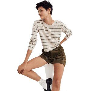 Madewell Lawson Crop Pullover Sweater in Dongeal Lighthouse